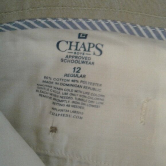 Chaps Size 12 Shorts Boys Khaki School Uniform Pleated Front Adjustable NEW - Picture 5 of 8